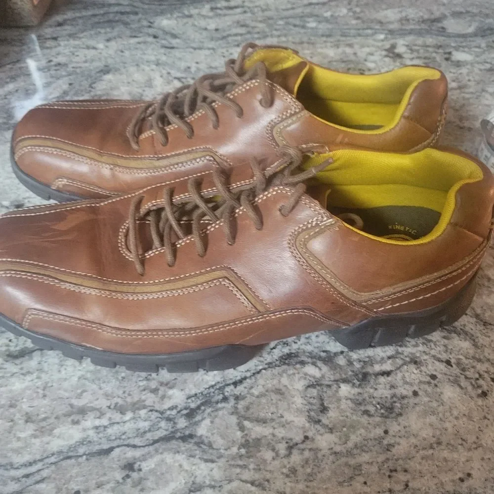 Brown Leather Dress Casual Lace Up Comfort Shoes